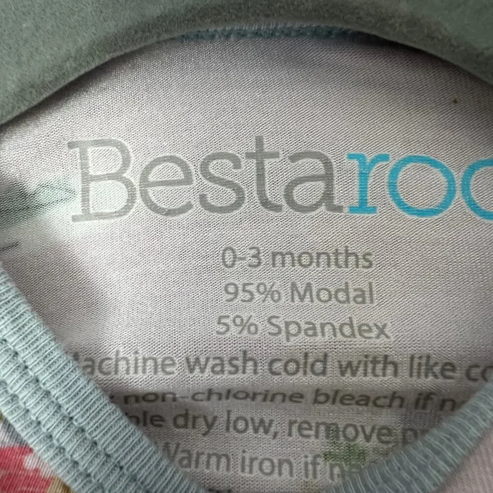 bestaroo floral high top‎ modal baby gown 0-3M